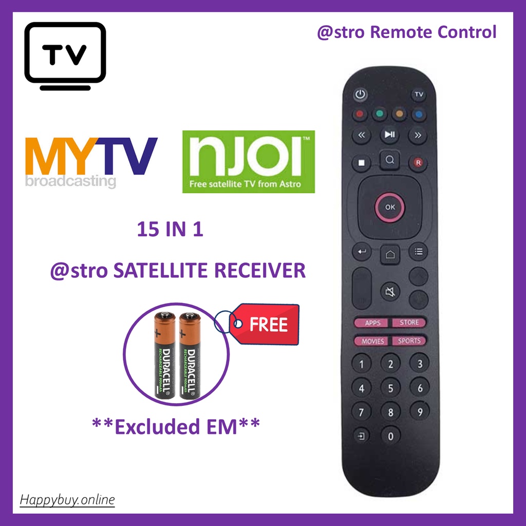 Compatible with astro Satellite MYTV Happy TV Replacement Remote ...