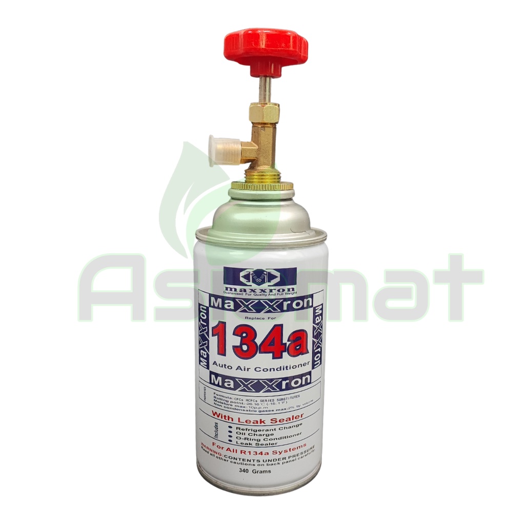 Asiamat Gas r134a r134 134 Maxron 1000g 1kg ready Stok With leak Sealer ...