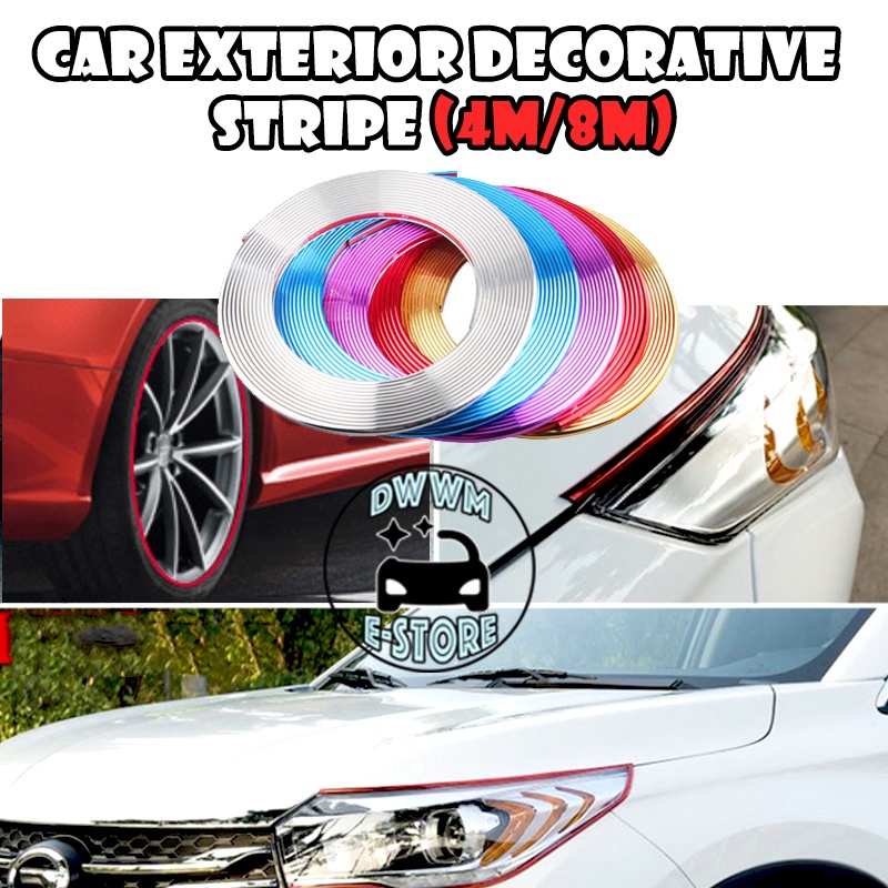 8M 4M Car Rim Wheel Sticker Trim Chrome Wheel Decoration Light Tire ...