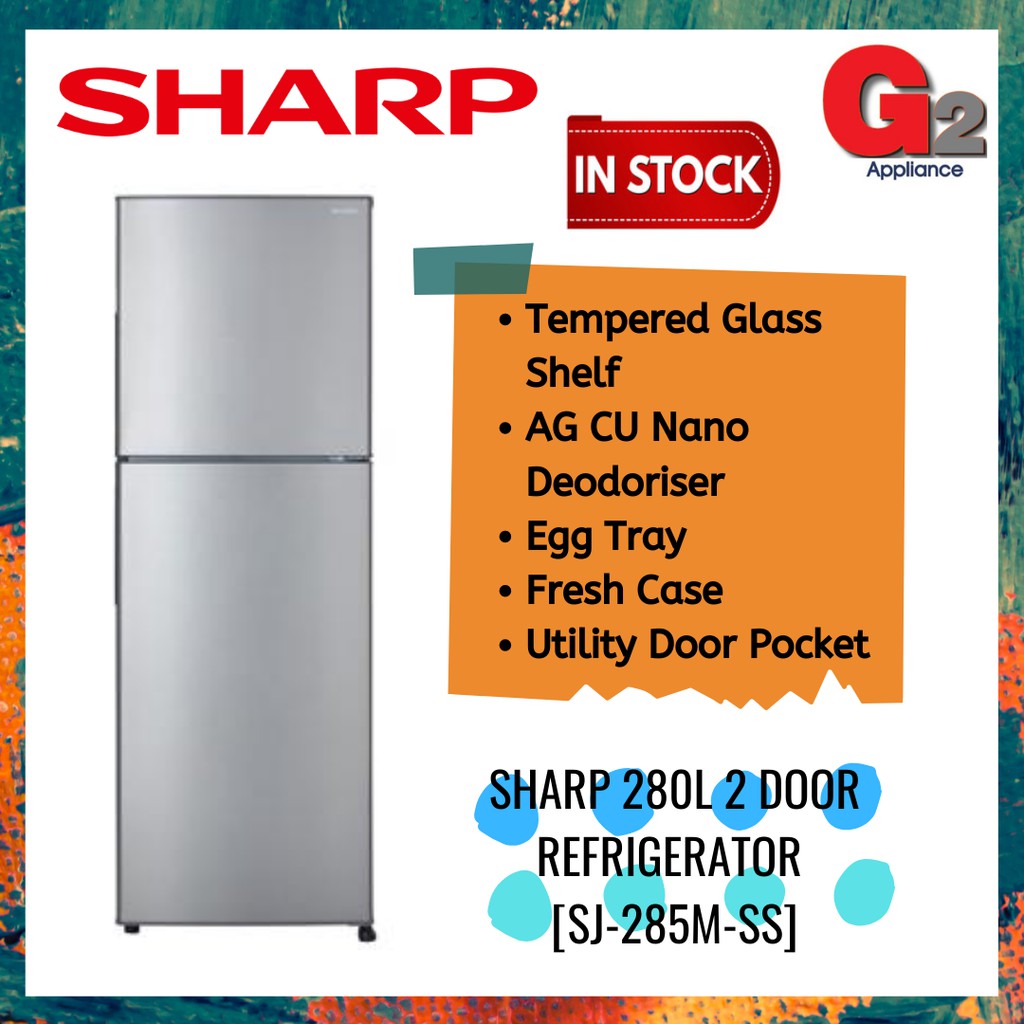 Sharp (Send By Lorry ) 280Liter 2 Door Refrigerator SJ285MSS Original