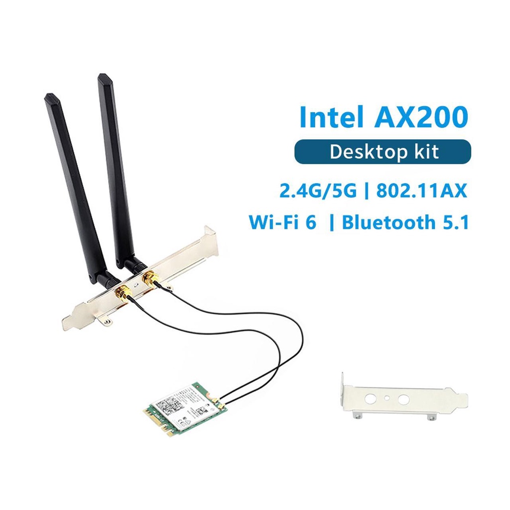 Intel Wi-Fi 6 AX200 (Gig+) Desktop Wireless M.2 2230 Kit (AX200NGW ...