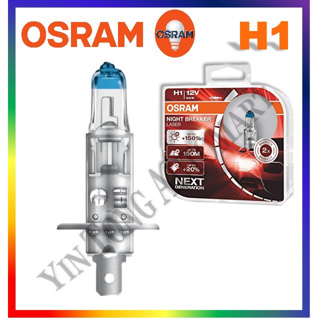 100% Original Osram Night Breaker Laser +150% Brighter Bulb - H1