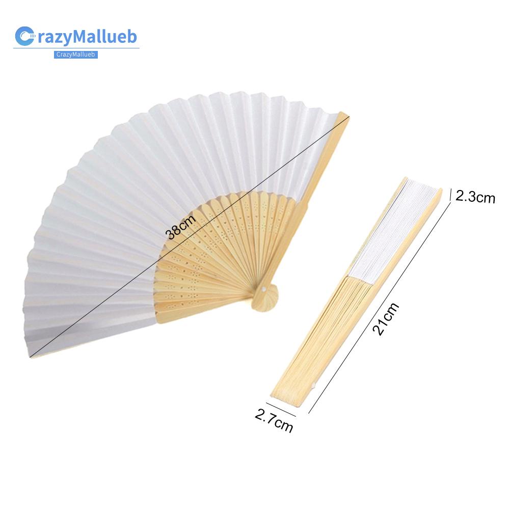 Crazymallueb Blank White DIY Paper Bamboo Folding Fan For Hand Practice   4b0e0770f90ba9b9242308b97a3e94d2