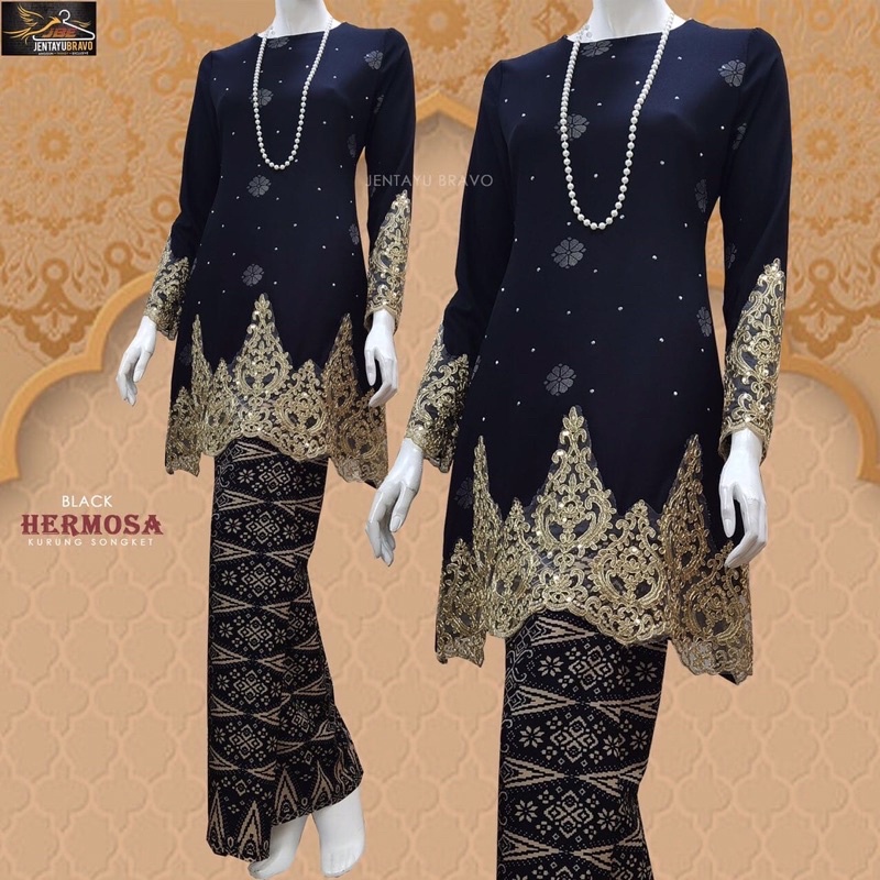 BAJU KURUNG SONGKET HERMOSA BAJU RAYA 2022 | Shopee Malaysia