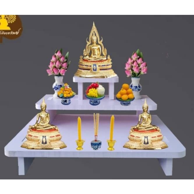 泰国神像白色架子 祭台桌 拜神桌 供神桌 神台Tokh Mhu Tempat Sembahyang Altar Table praying ...