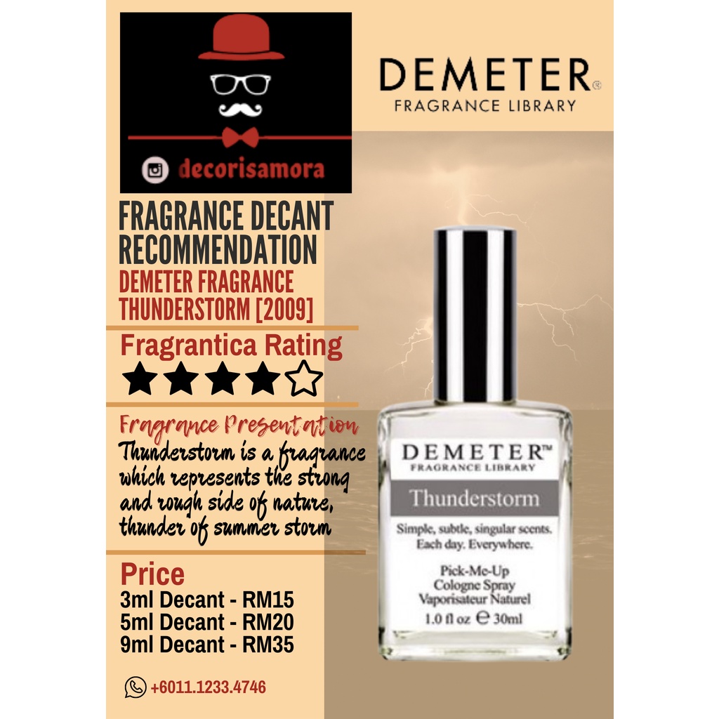 Demeter Fragrance Thunderstorm - Perfume Decant | Shopee Malaysia