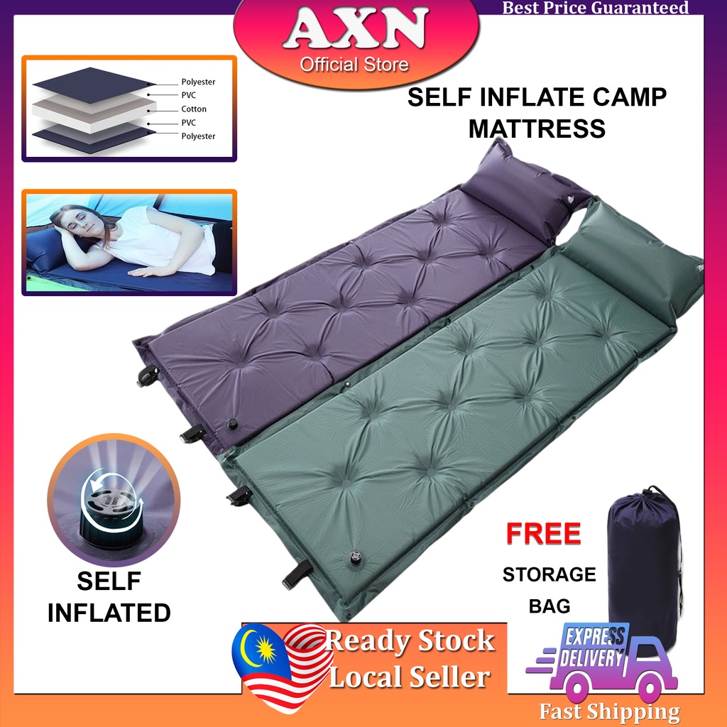 AXN Self Inflate Camp Mattress Weatherproof Heatproof Outdoor Bed with