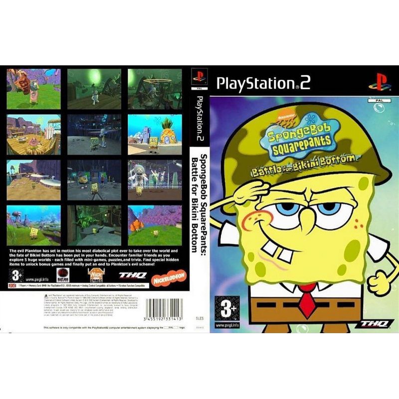 PS2 CD DVD GAMES SpongeBob SquarePants Battle for Bikini Bottom