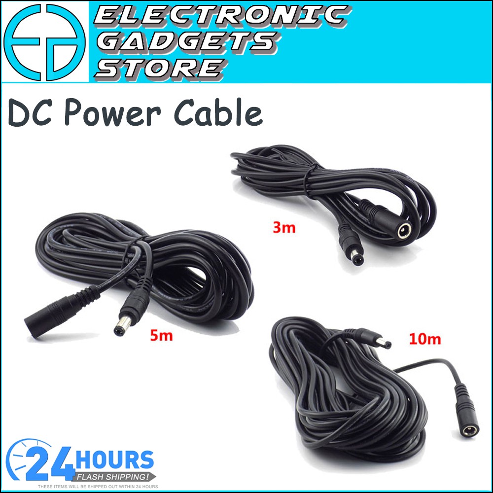 3/5/10 12V DC Extension Cable 5.5mm*2.1mm Male Female Power Cord Cable