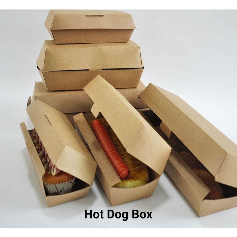 10PCS/PKT BROWN HOT DOG CLAMSHELL BOX/PAPER BOX/FOOD BOX | Shopee Malaysia