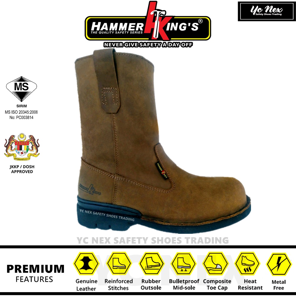 SAFETY SHOES SAFETY BOOTS HAMMER KINGS 13036 HIGH CUT SLIP ON PREMIUM
