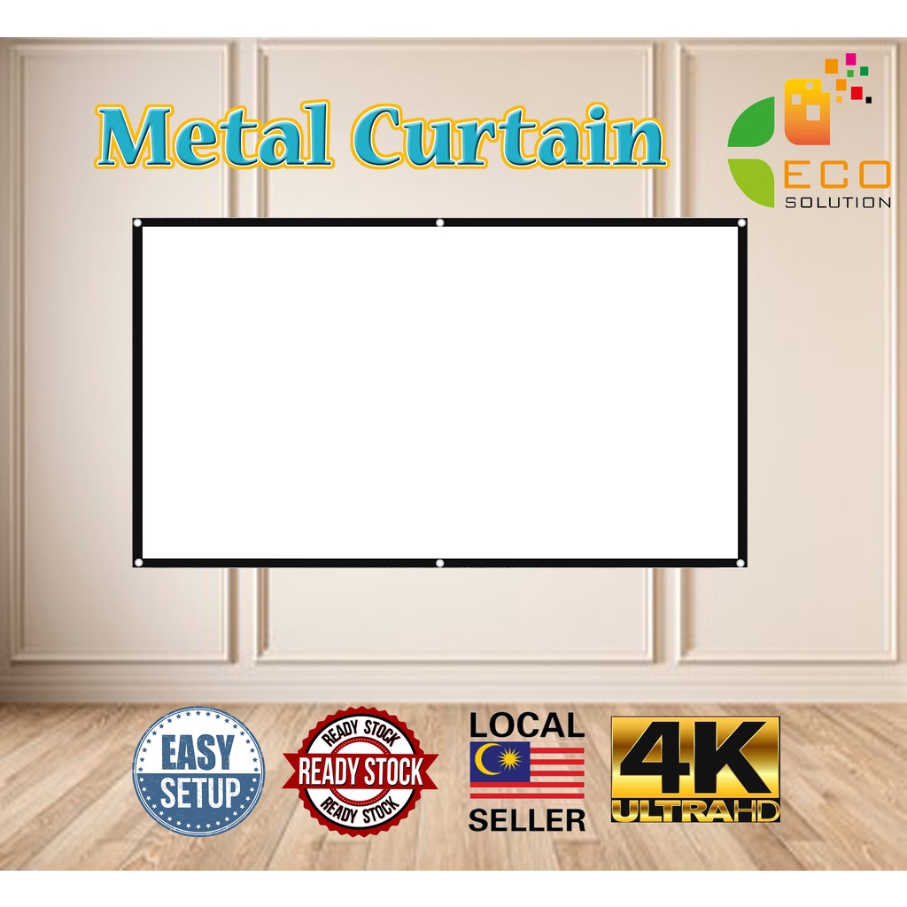 Projector White Screen White Projector Screen 100" Projektor Scree