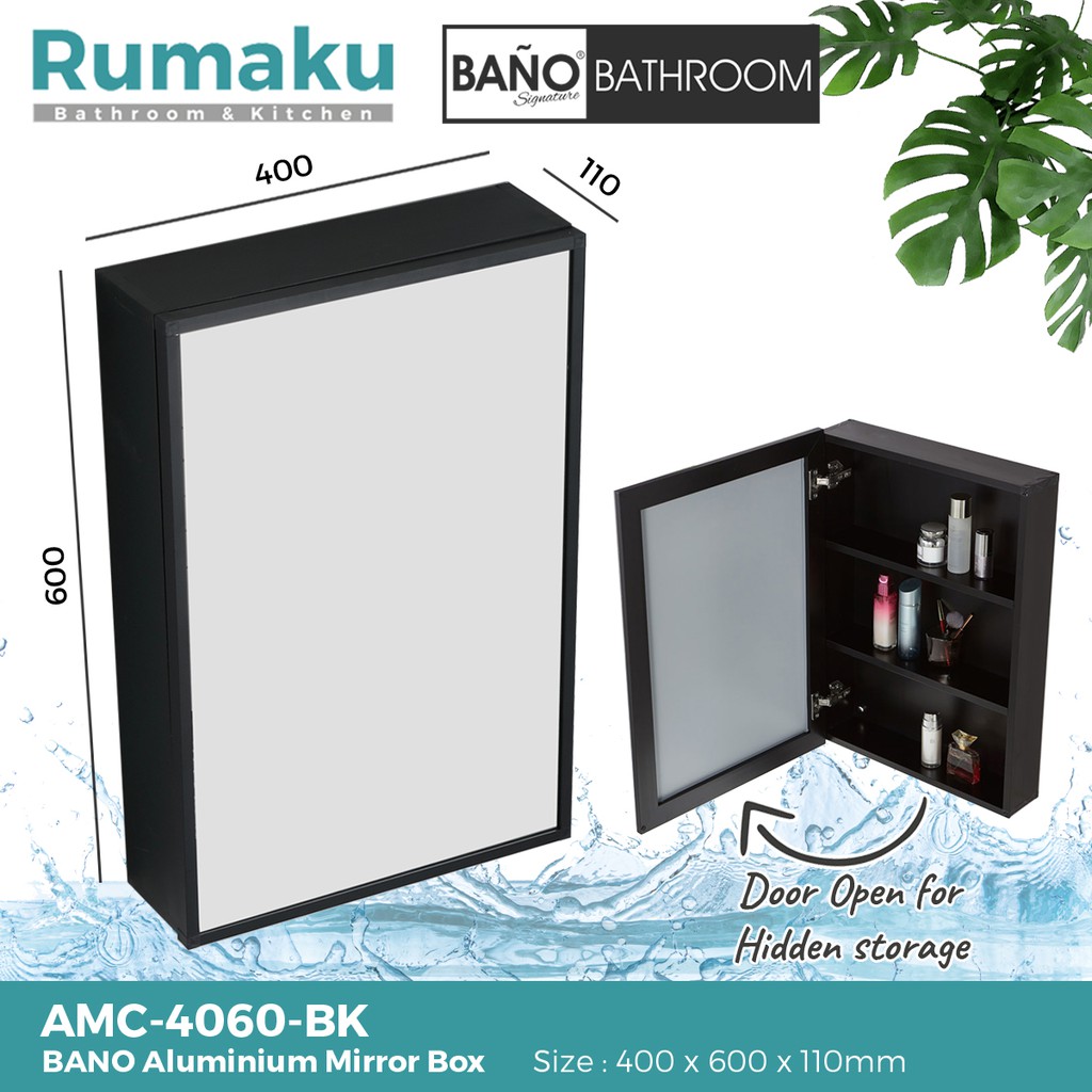 BANOVA Bathroom Aluminium Mirror Box Cosmetic Storage Mirror Box