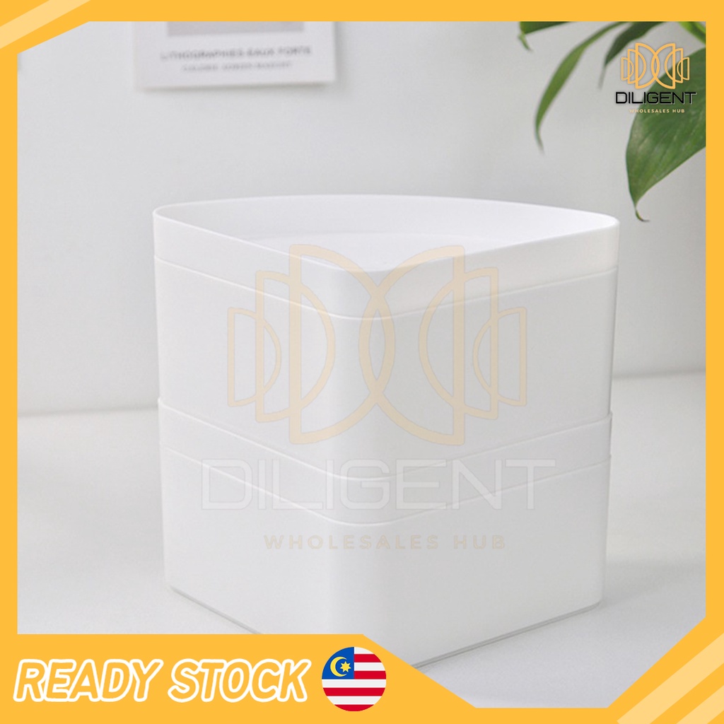 【D177 READY STOCK】 Multi-Functional Fan-Shaped Storage Box with Lid ...