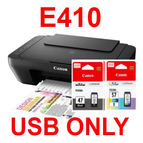 Canon E410 E470 All in One (Print Scan Copy Wifi) Color Inkjet Printer HP 2135 2676 g2010 l3110 e470 EOSSTORE EOS STORE