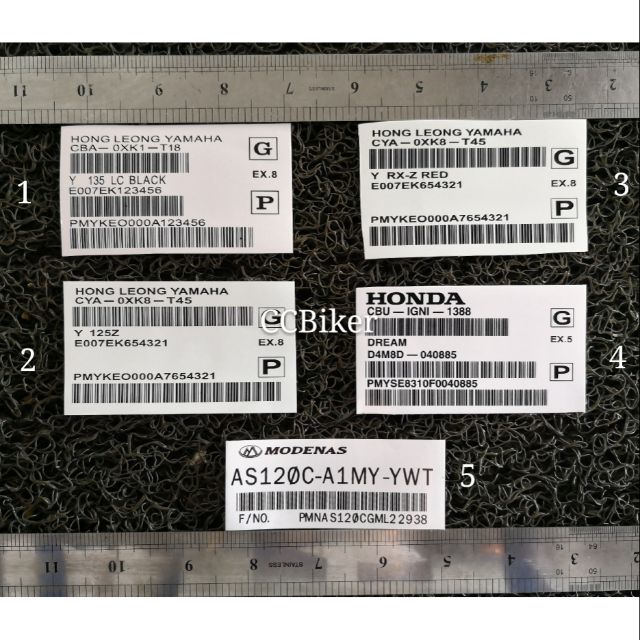 Motor Sticker (Barcode LC135/ Y125Z / Dream/ Modenas; Yamaha YAMALUBE