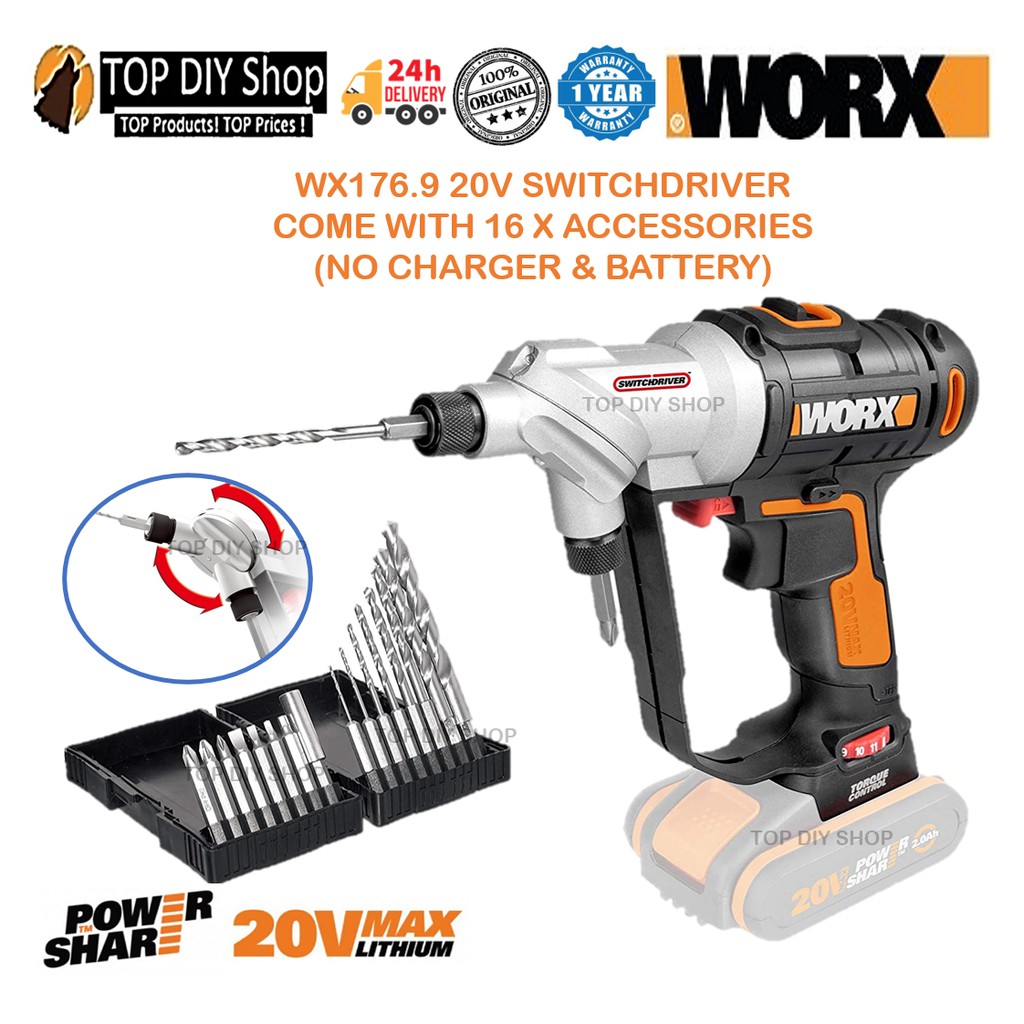 WORX WX176 SwitchDriver 2 in 1 Switch Drill Driver WX176.9 20V