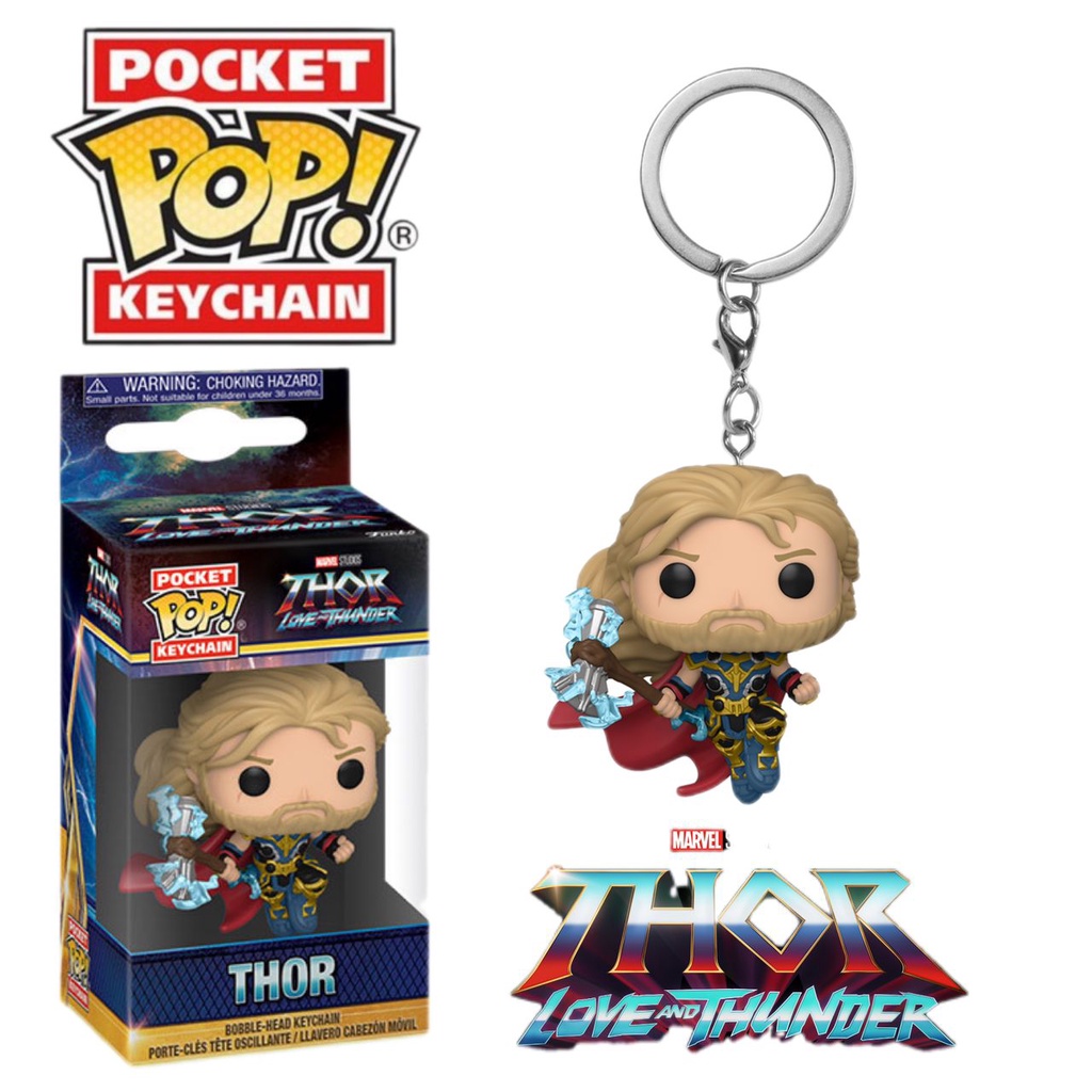 Funko Pop! Keychain Marvel Thor: Love And Thunder – Mighty Thor, Ca. 5 Cm, Offizielle Vinyl-Figur