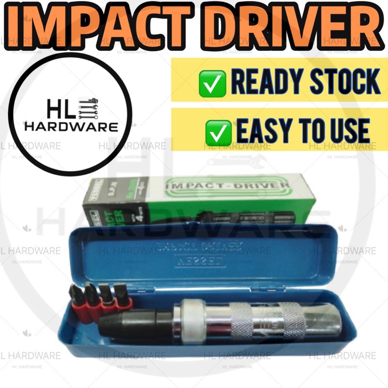 2500 VESSEL Impact Driver With 4 Bits (READY STOCK) Impact Driver Set