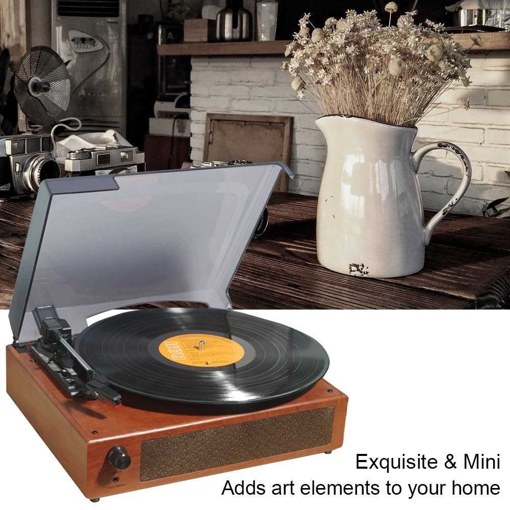 Portable Gramophone Vinyl Record Player Vintage Classic Turntable ...