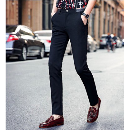 302] Men Formal Business slack Pants Slim Fit Straight Flexible office pants