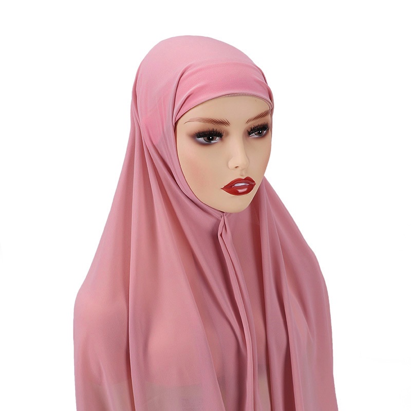 Instant hijab shawl Muslim Chiffon Tudung pashmina with Modal cotton ...