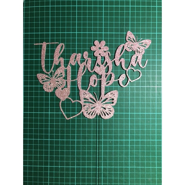 Glitter cardstock cake topper (customize) Shopee Malaysia