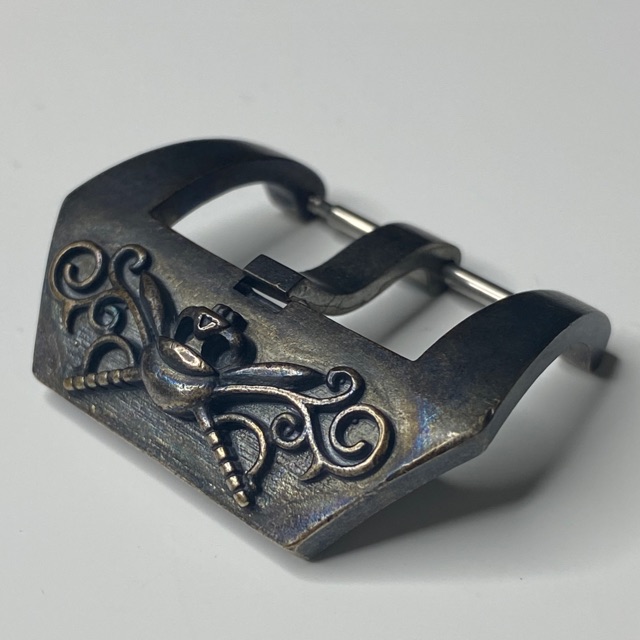 Panerai Tang Buckle Flower Black Silver 925 26mm For Pam 382 Pam