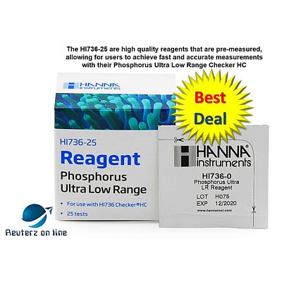 Hanna Instrument HI736-25 Phosphorus Ultra Low Range Marine Reagent (25 ...