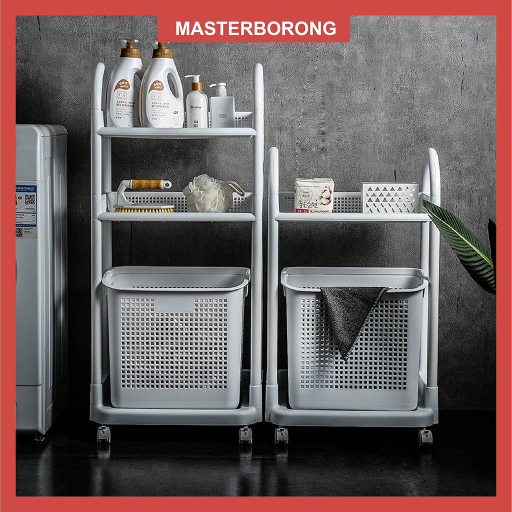 masterborong Dirty Clothes Basket Bathroom Rack Laundry Basket 🔥READY