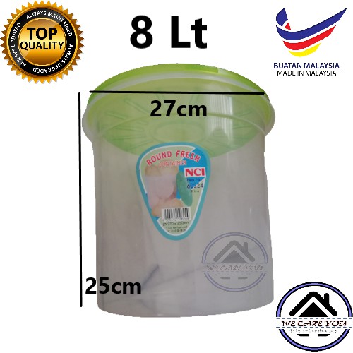 8Lt NCI 60224 27 CM Round Container Bekas Plastik round container with ...