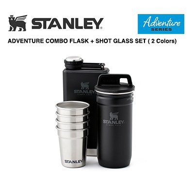 Stanley Adventure Pre-Party Stainless Steel Shotglass + Flask Set - Matte  Black 