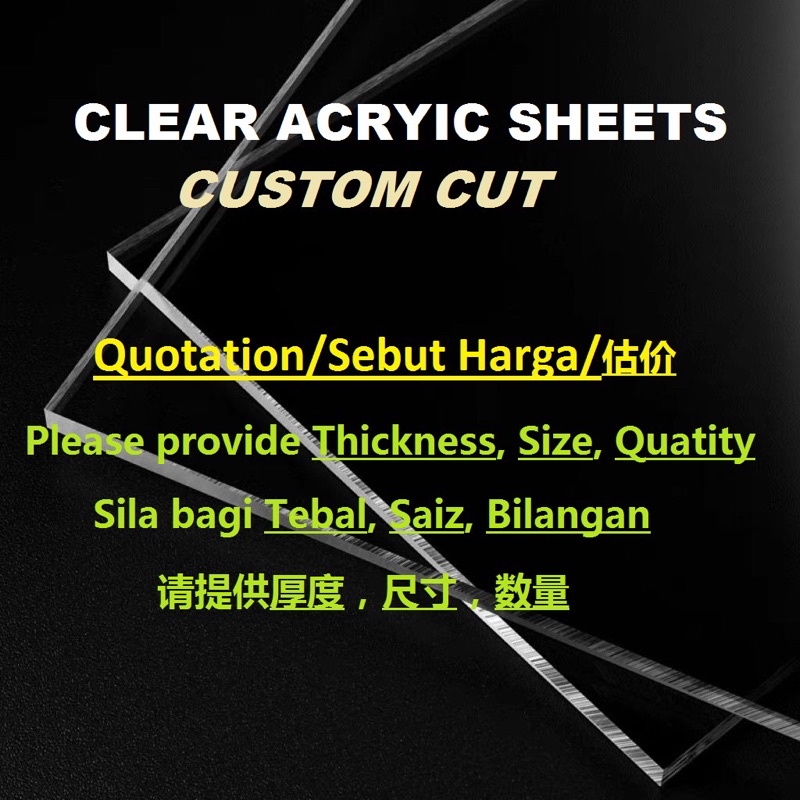  custom cut acrylic sheet papan perspek shopee malaysia