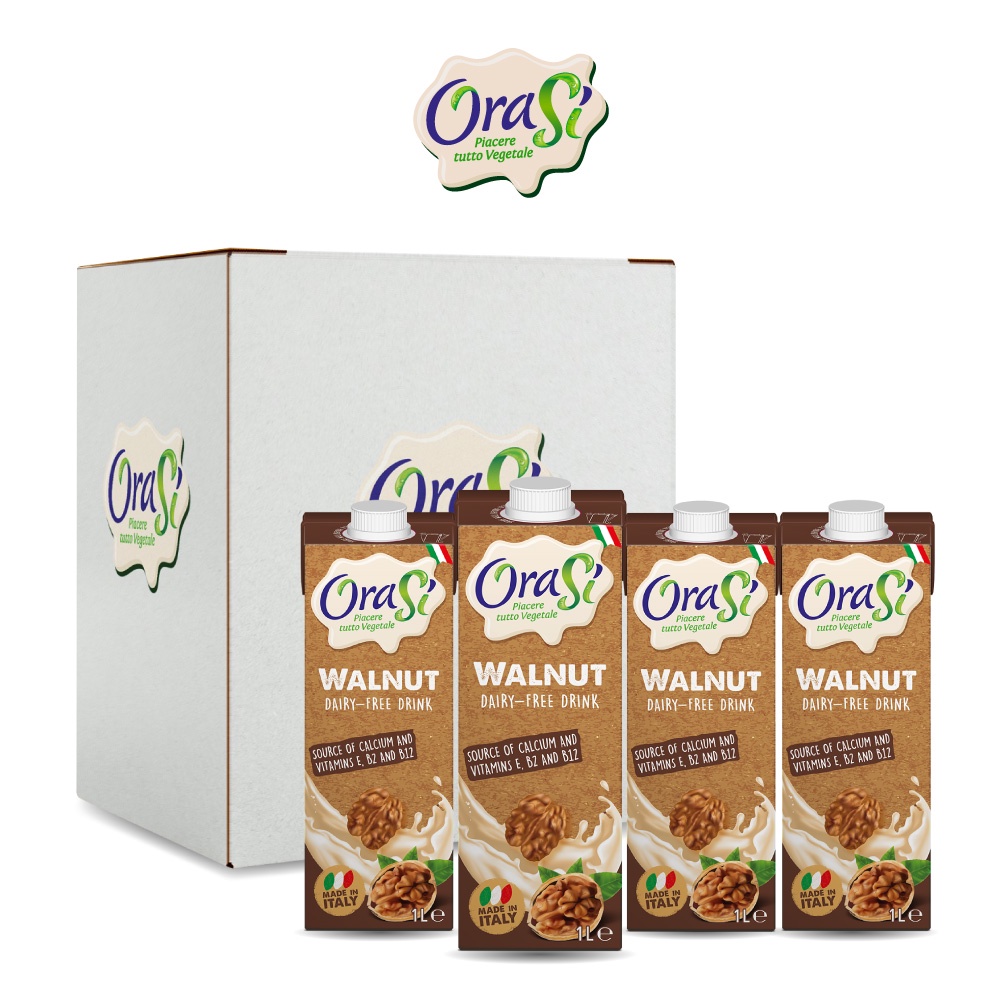WALNUT MILKORASIOracy (1 Pack of 4 Bottles x1L/1 4 Boxes x1L