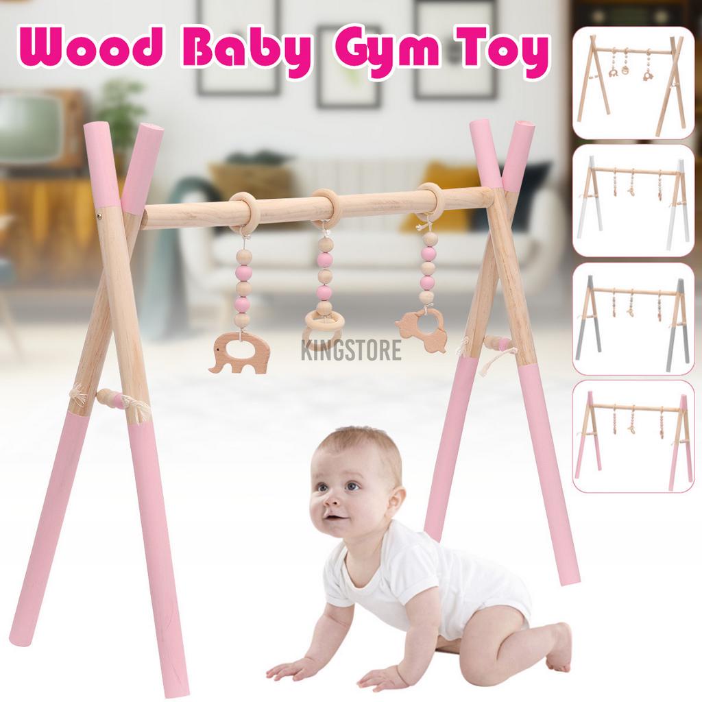 Wooden Montessori Baby Gym, Mobile Holder, Wooden Baby Play Gym