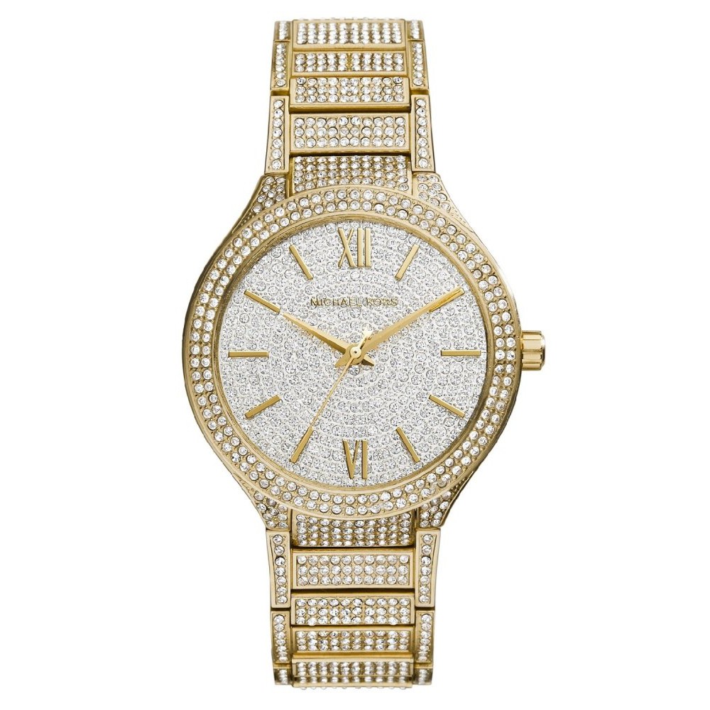 (100% Original) Michael Kors MK3360 Crystal Pave Dial Gold-Tone ...