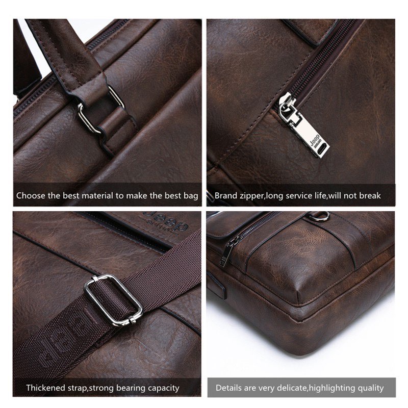WITH VIDEO [M'sia Stock] Men's Leather Briefcase Document Bag ...