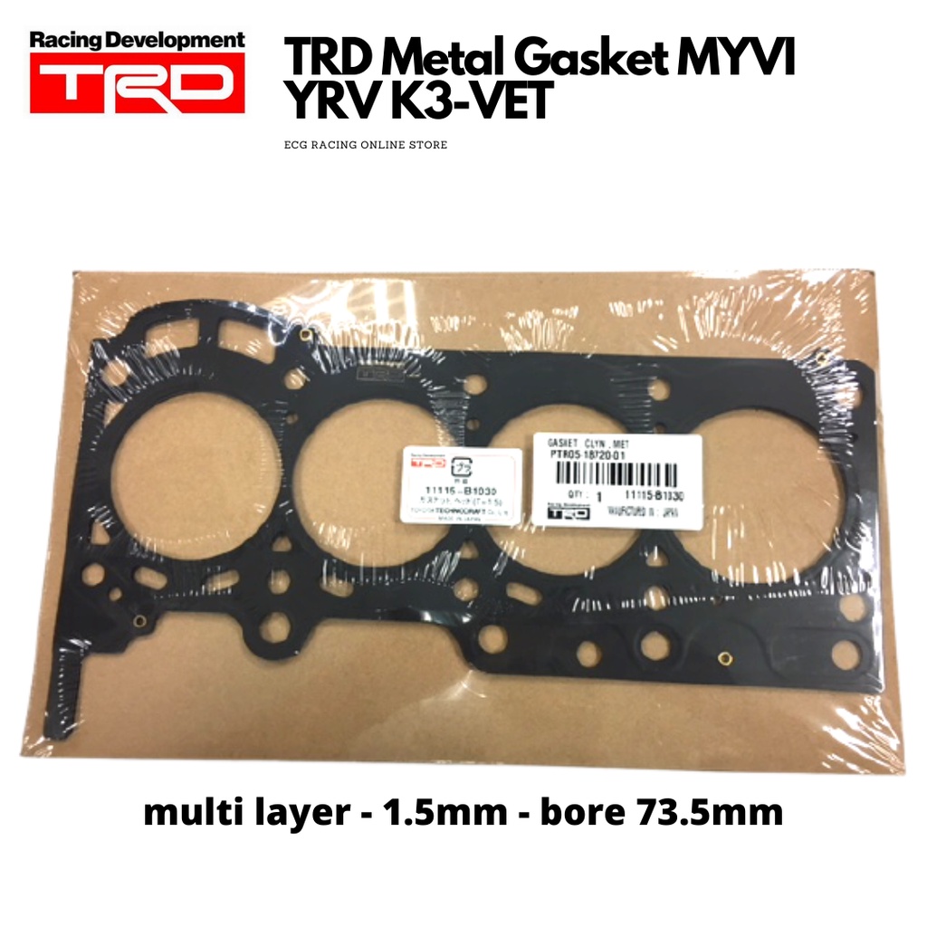 TRD Metal Gasket Myvi YRV K3VET Multi Layer 1.5mm bore 73.5mm