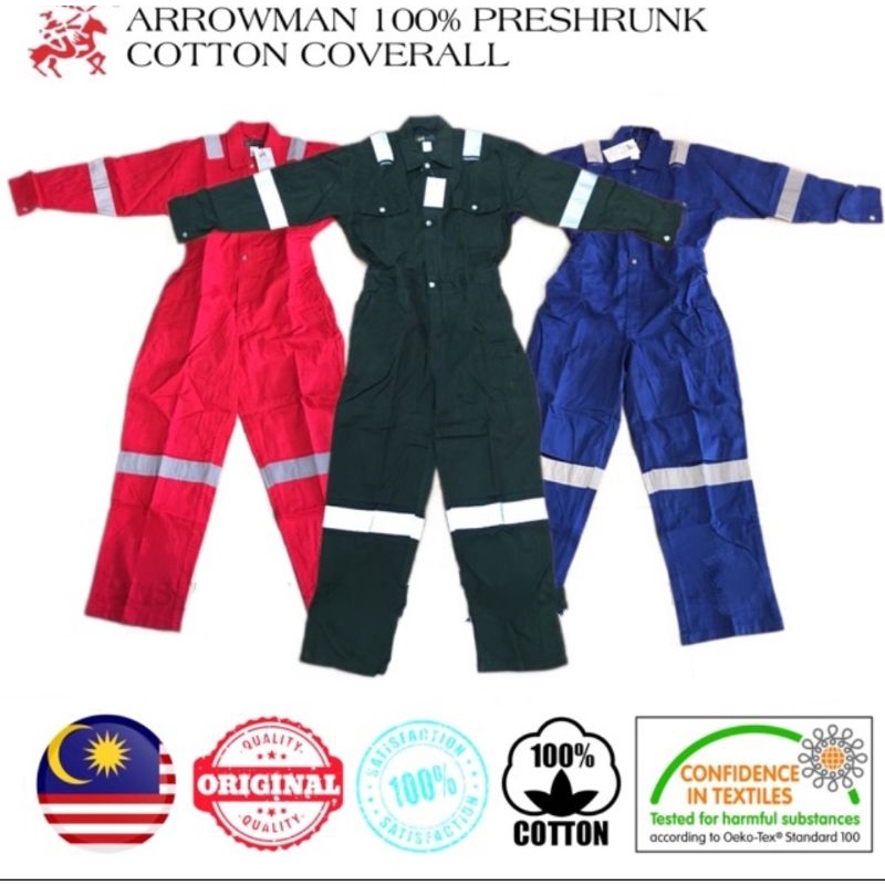 ARROWMAN SAFETY COVERALL # BAJU KERJA COVERALL # 💯 PRESHRUNK COTTON ...