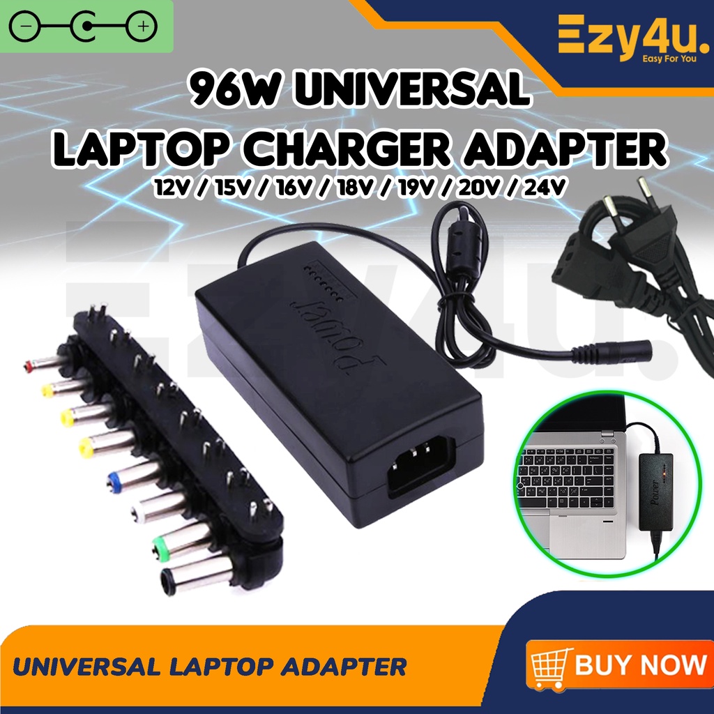 96W Universal Laptop Charger Laptop Notebook Adapter Power Supply 12V ...