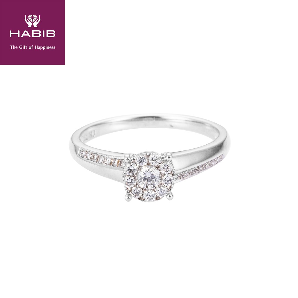 HABIB POLARIS Round Diamond Ring in 750 18K White Gold 24080 Shopee Malaysia