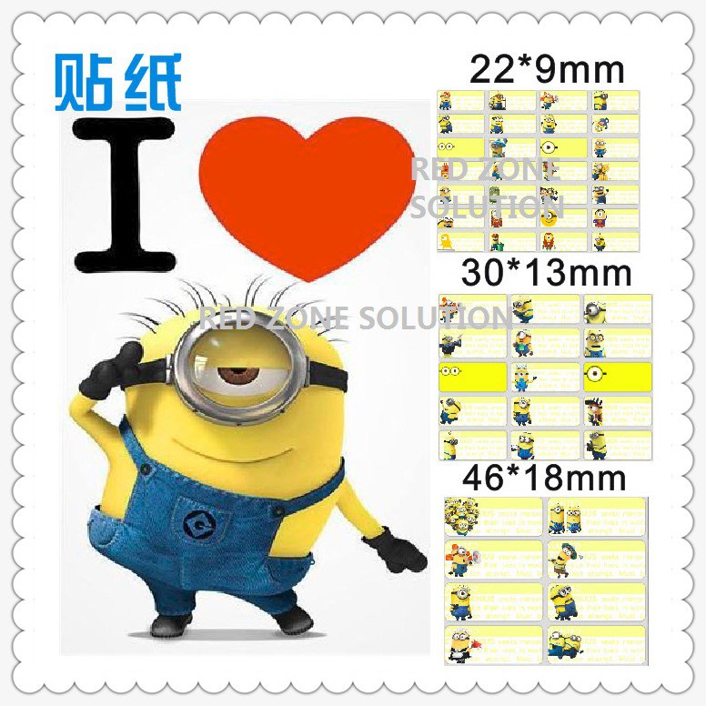 Minion sale name stickers