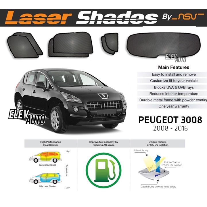 Peugeot 3008 store sun shades