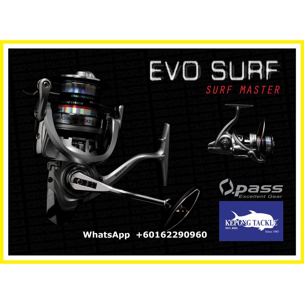 Opass fishing reel Evo Surf 8000 Master Spinning Fishing Reel With Free  Gift surf casting reel