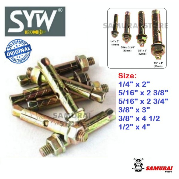 SYW Sleeve Anchor / Wall Plug Besi / Sleeve Anchor Metal Wall Plug