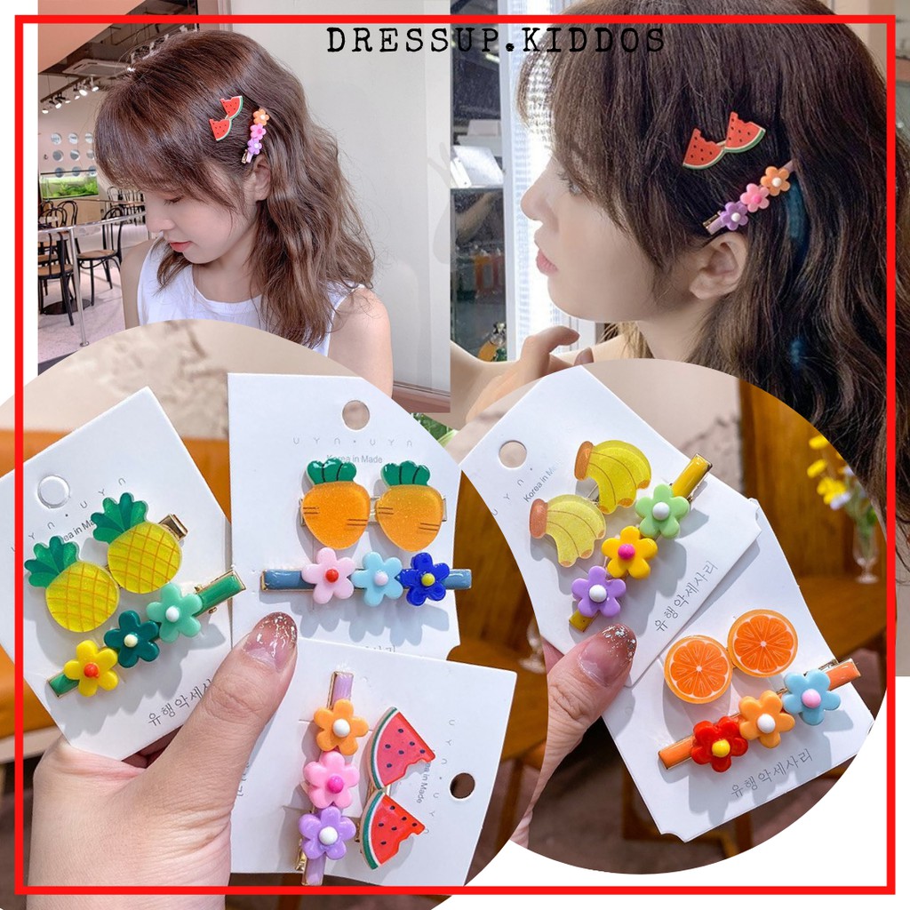 (READY STOCK) Fruit Hairclip/Sepit Rambut Korean🍉🍌🍍🥕🍊/Twin Set Hairpin ...