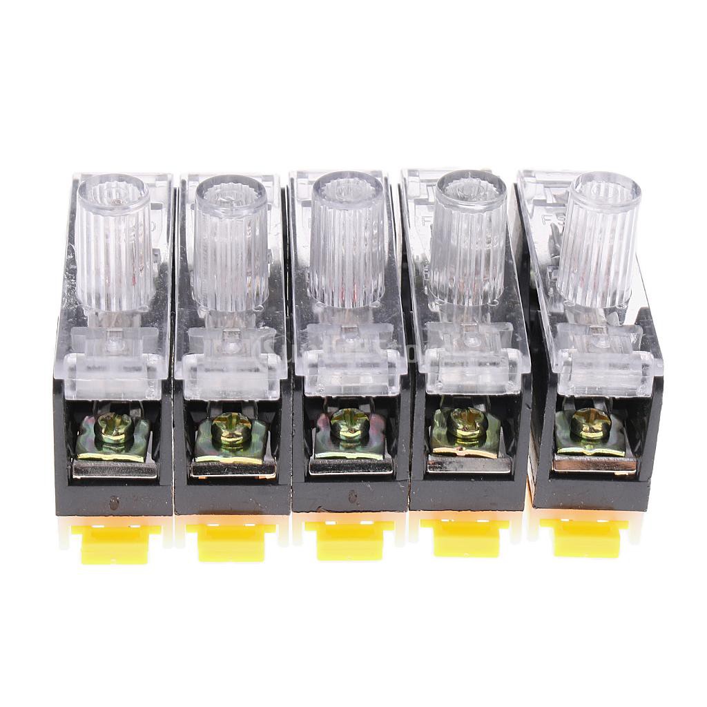 5 Pieces FS101 6*30mm 10A Fuse+ Light DIN RAIL Mounted Fuse Holder ...