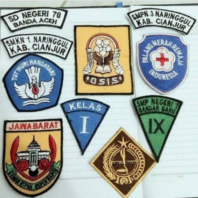 School logo Embroidery custom Embroidery Neat emblem Computer