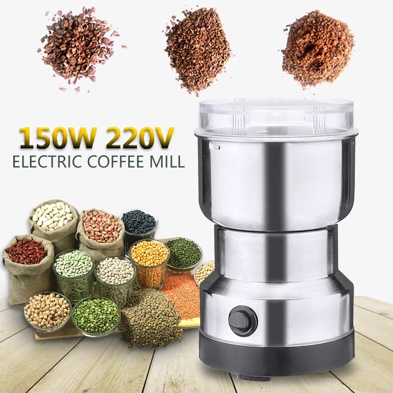 Electric Stainless Steel Coffee Bean Grinder Home Grinding Milling ...