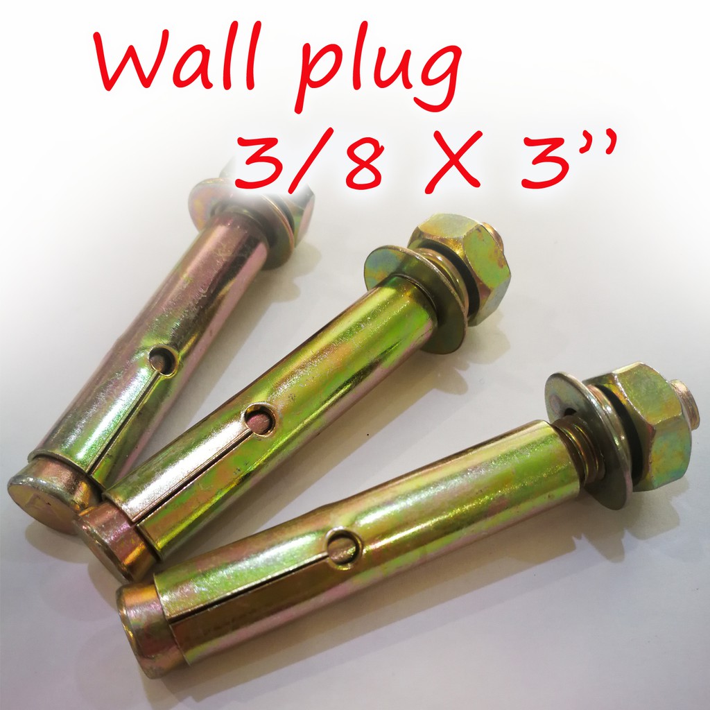 WALL PLUG 3/8” x 3” Sleeve PJ Anchor Wall Expansion Bolt Iron Plug